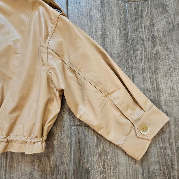 Bubish Revolve Jacket Womens Size S Savannah Lambskin Leather Zip Snap Caramel - Picture 15 of 16